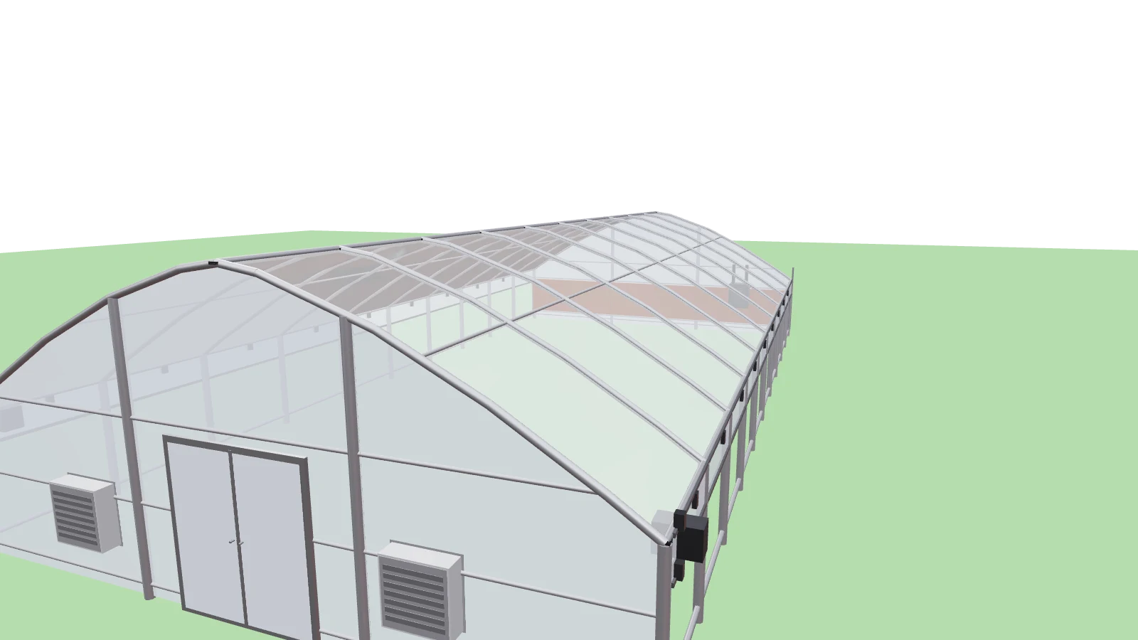 1200 Series fully equipped cold frame with fan-and-pad cooling, 30 by 60 feet (1 of 5)