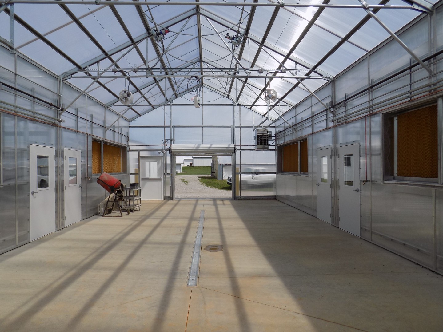Conley's research greenhouse — compartmentalized structure for controlled environment studies