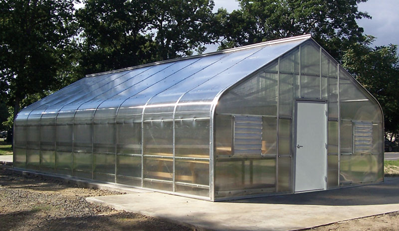 Conley's small-scale greenhouse — durable starter structure for community and first-time growers
